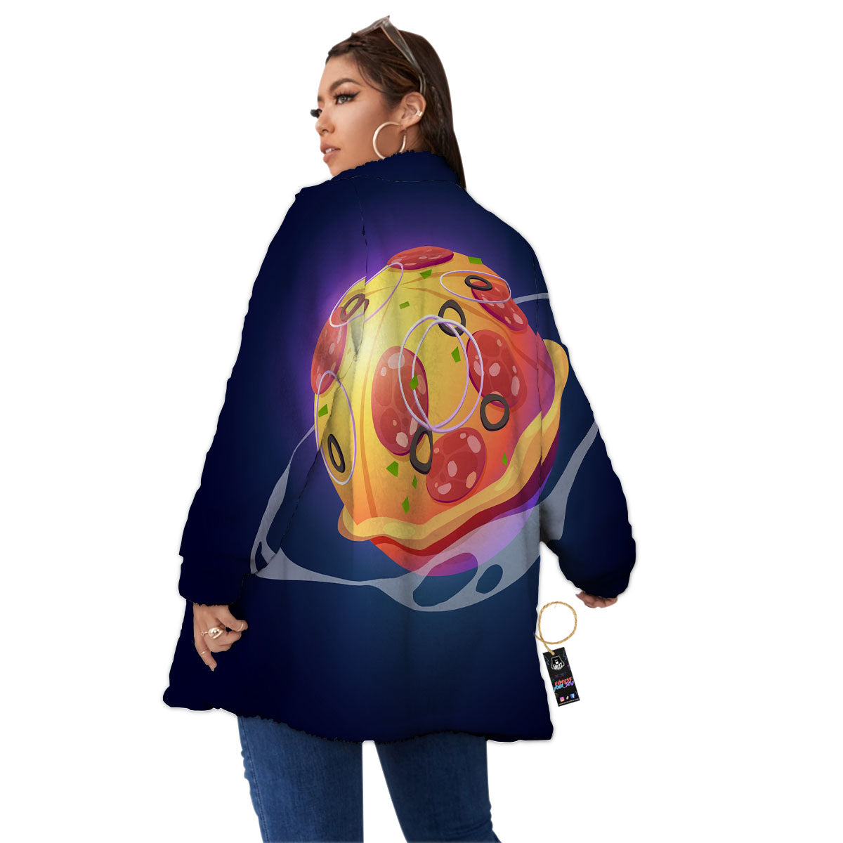 Pizza Planet Print Women's Sherpa Jacket-grizzshop