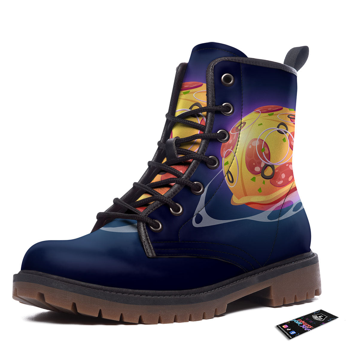 Pizza Planet Print Work Boots-grizzshop