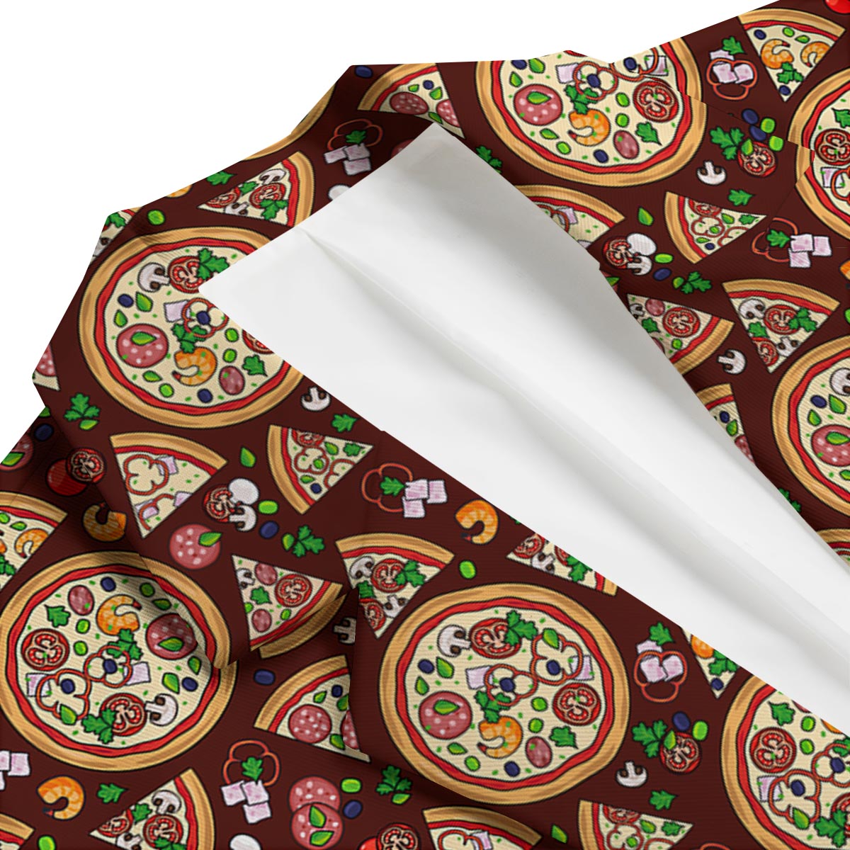 Pizza Print Pattern Men's Blazer-grizzshop