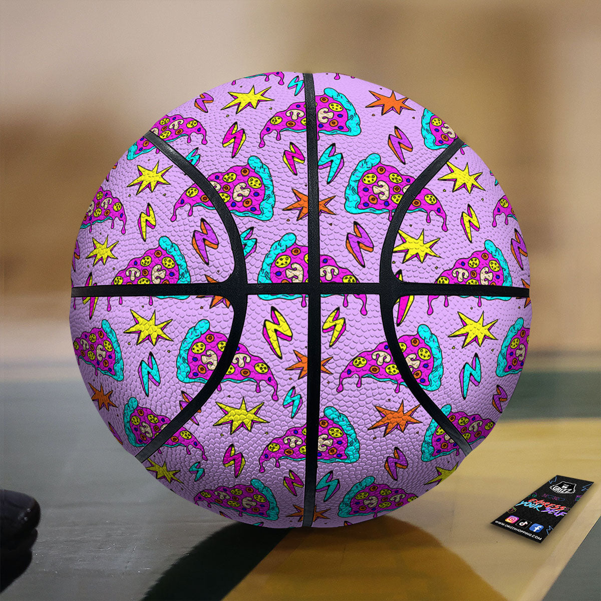 Pizza Psychedelic Print Pattern Basketball-grizzshop