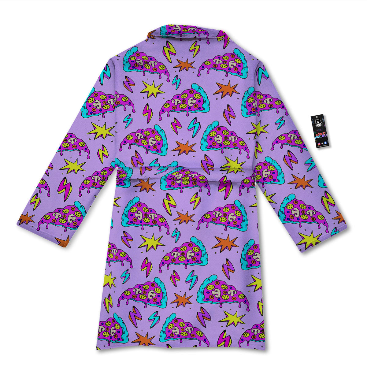 Pizza Psychedelic Print Pattern Bathrobe-grizzshop