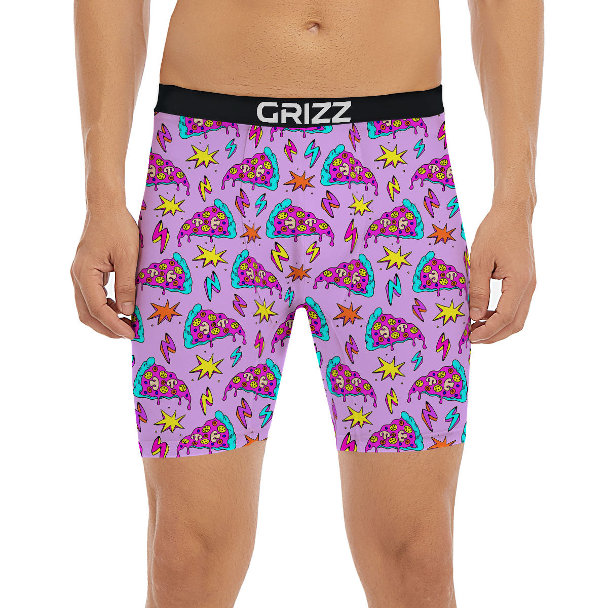 Pizza Psychedelic Print Pattern Boxer Briefs-grizzshop