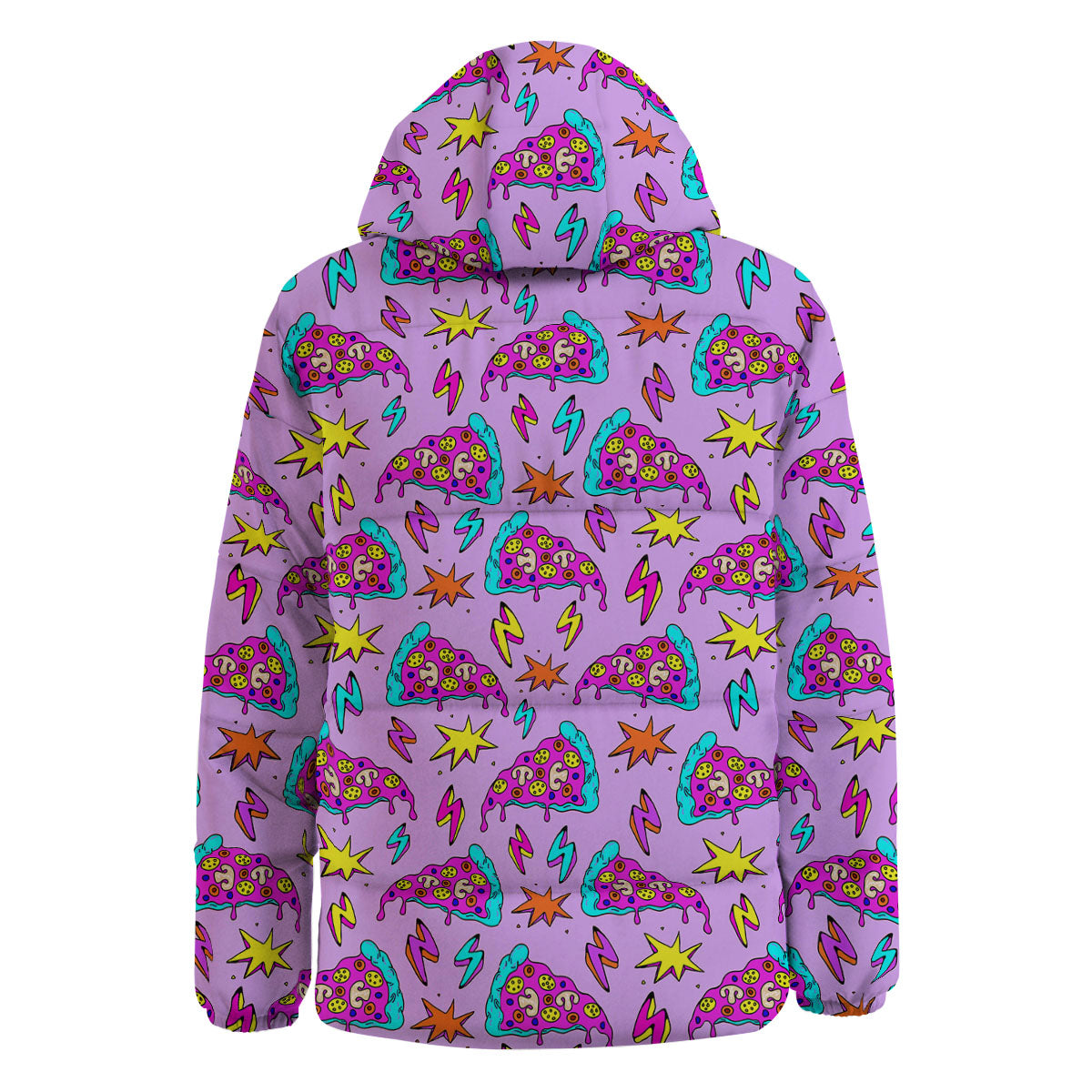 Pizza Psychedelic Print Pattern Down Jacket-grizzshop