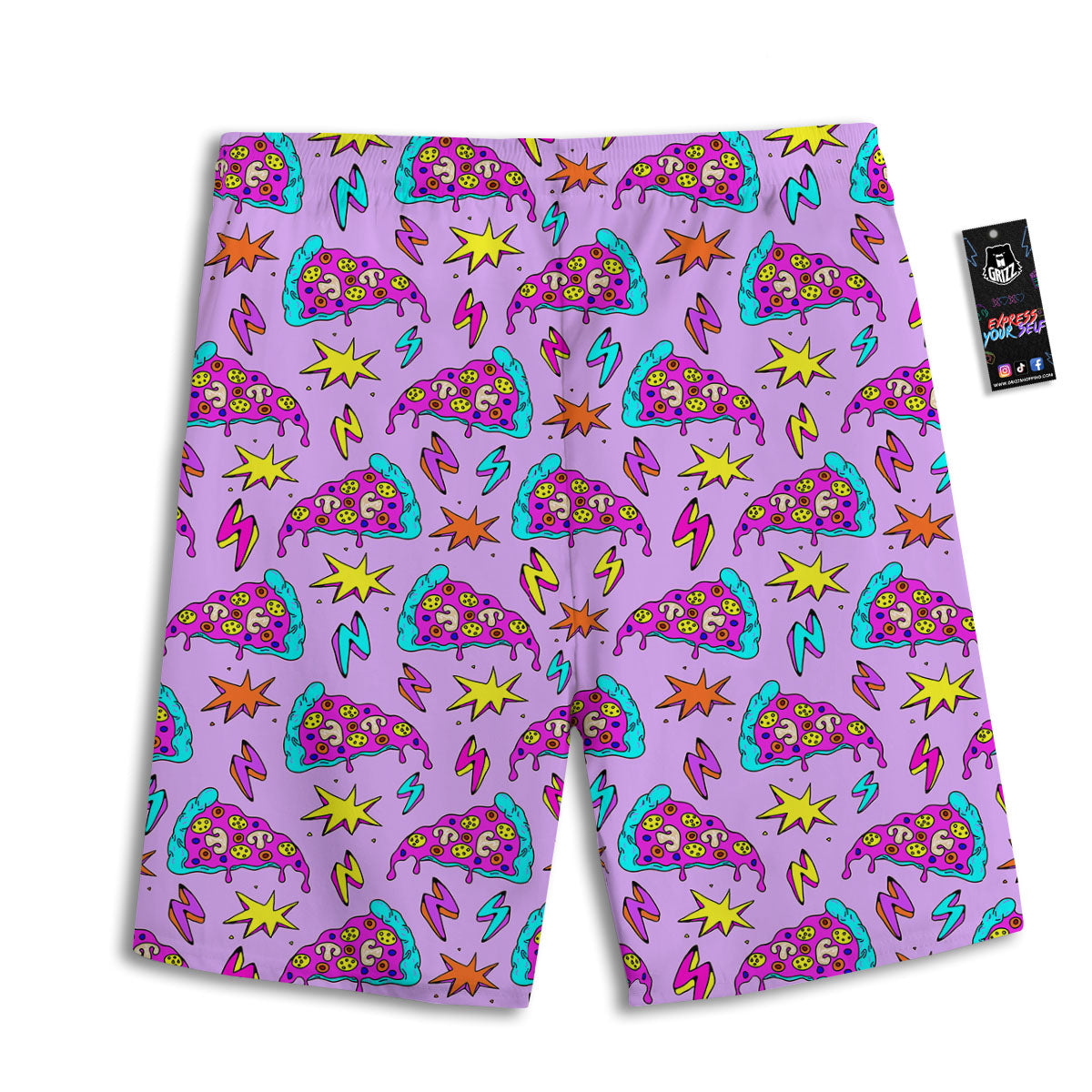 Pizza Psychedelic Print Pattern Men's Athletic Shorts