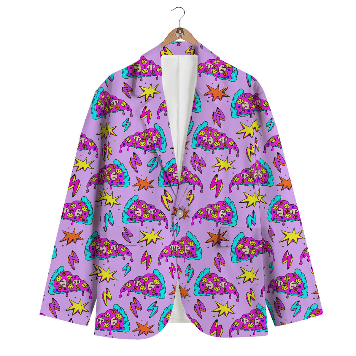 Pizza Psychedelic Print Pattern Men's Blazer-grizzshop