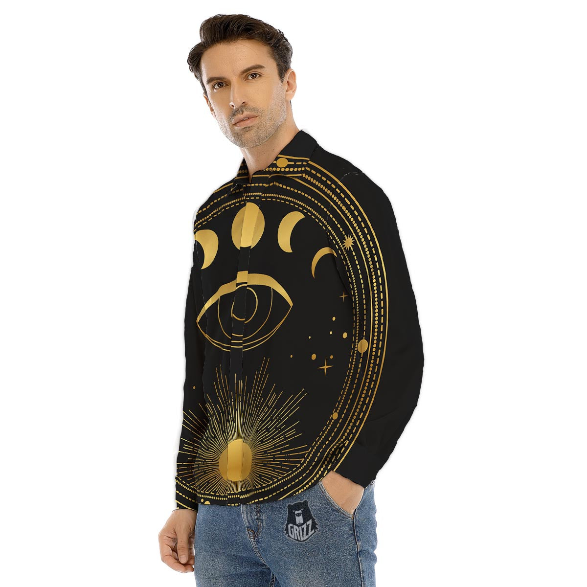 Pizza Psychedelic Print Pattern Men's Dress Shirts-grizzshop