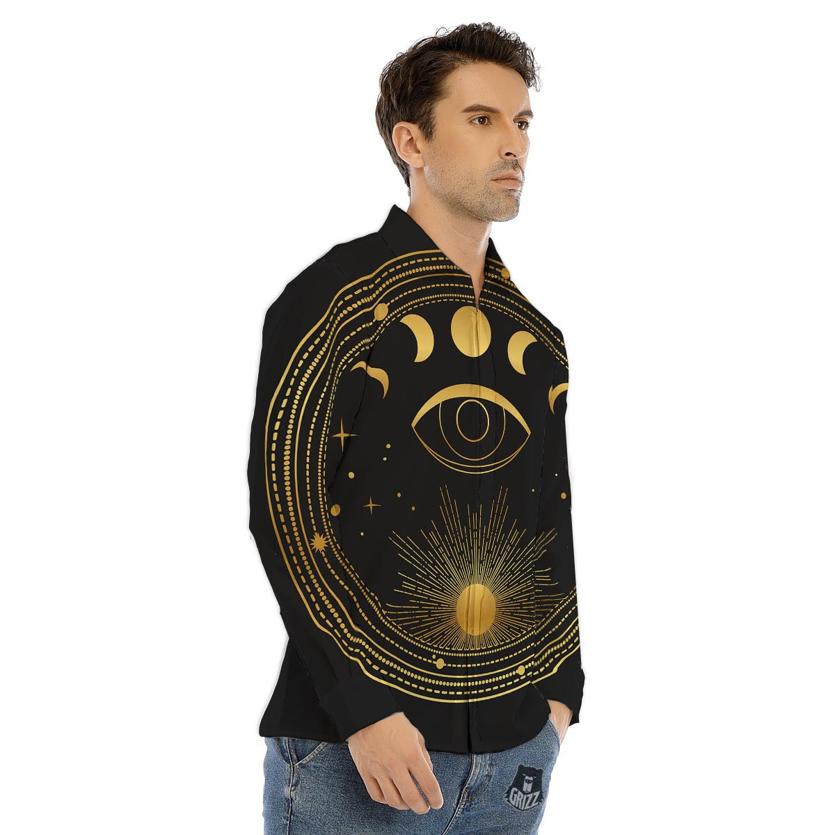 Pizza Psychedelic Print Pattern Men's Dress Shirts-grizzshop