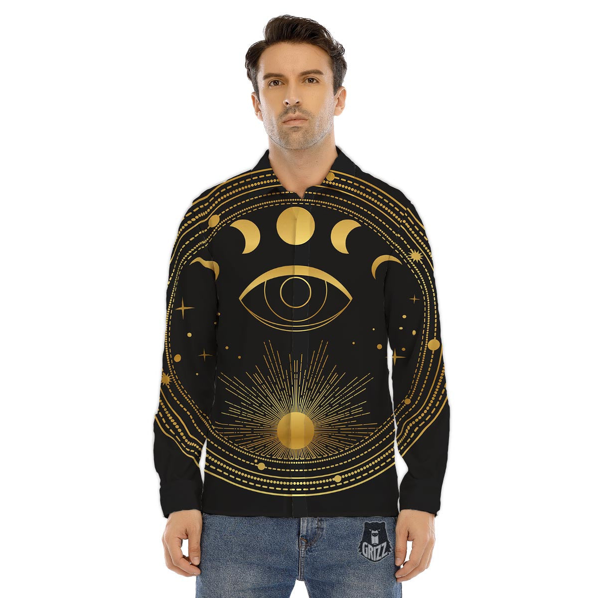 Pizza Psychedelic Print Pattern Men's Dress Shirts-grizzshop