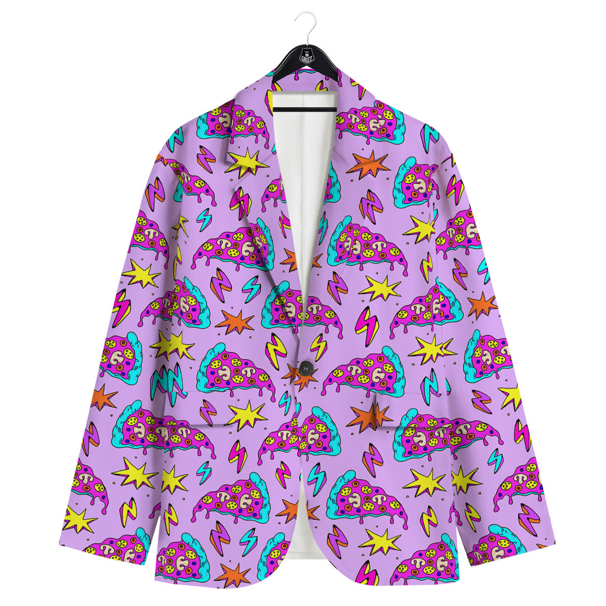 Pizza Psychedelic Print Pattern Men's Sport Coat-grizzshop