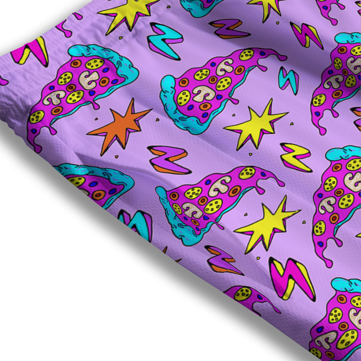 Pizza Psychedelic Print Pattern Mesh Shorts