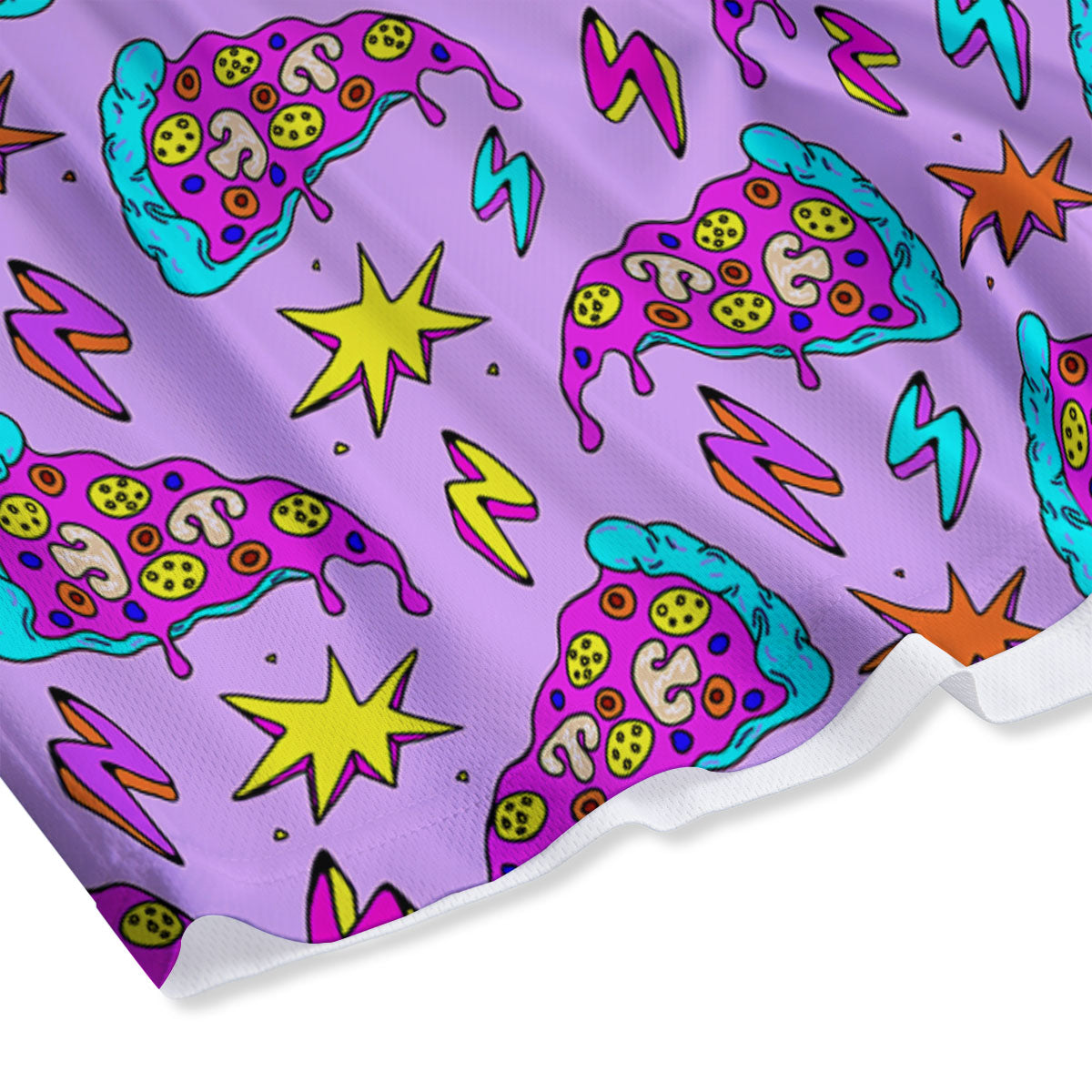 Pizza Psychedelic Print Pattern Mesh Shorts
