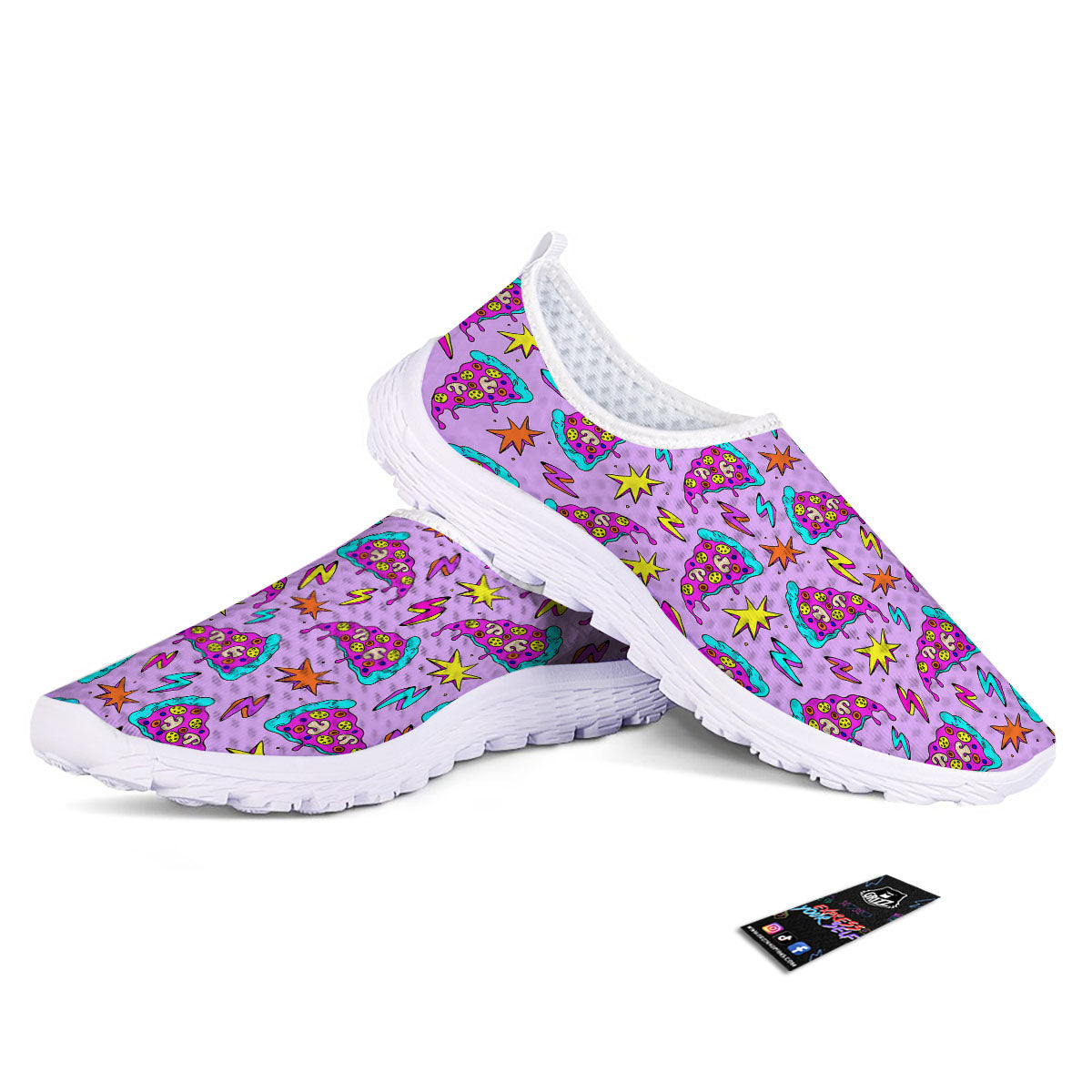 Pizza Psychedelic Print Pattern Nurse Shoes-grizzshop