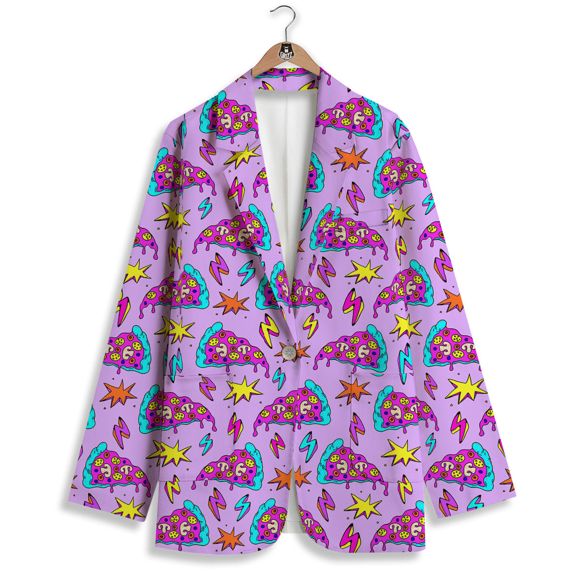 Pizza Psychedelic Print Pattern Women's Blazer-grizzshop