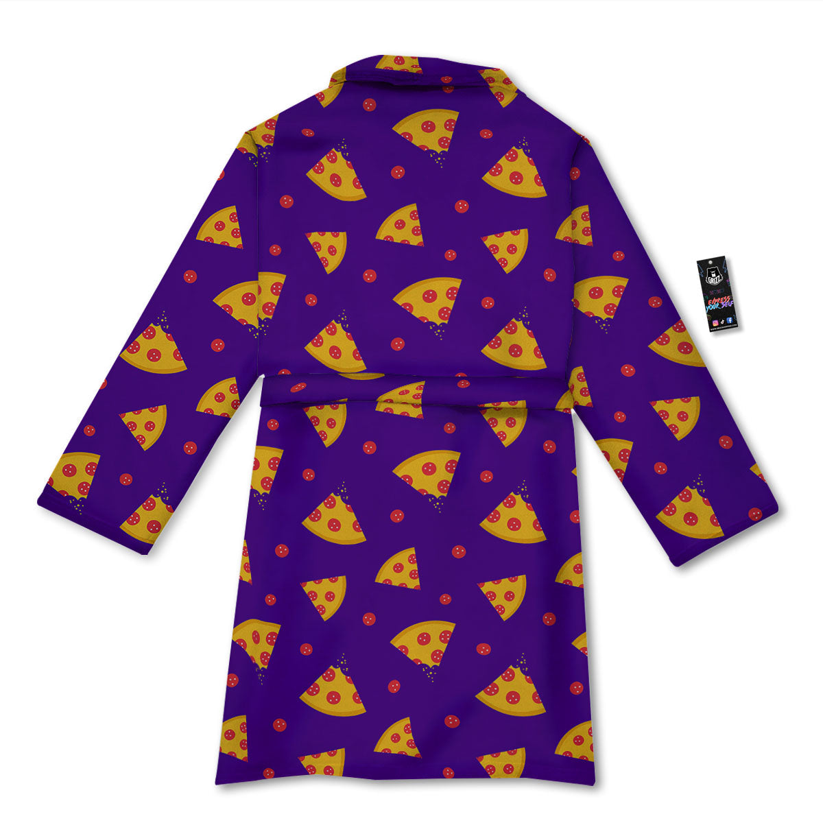 Pizza Purple Print Pattern Bathrobe-grizzshop