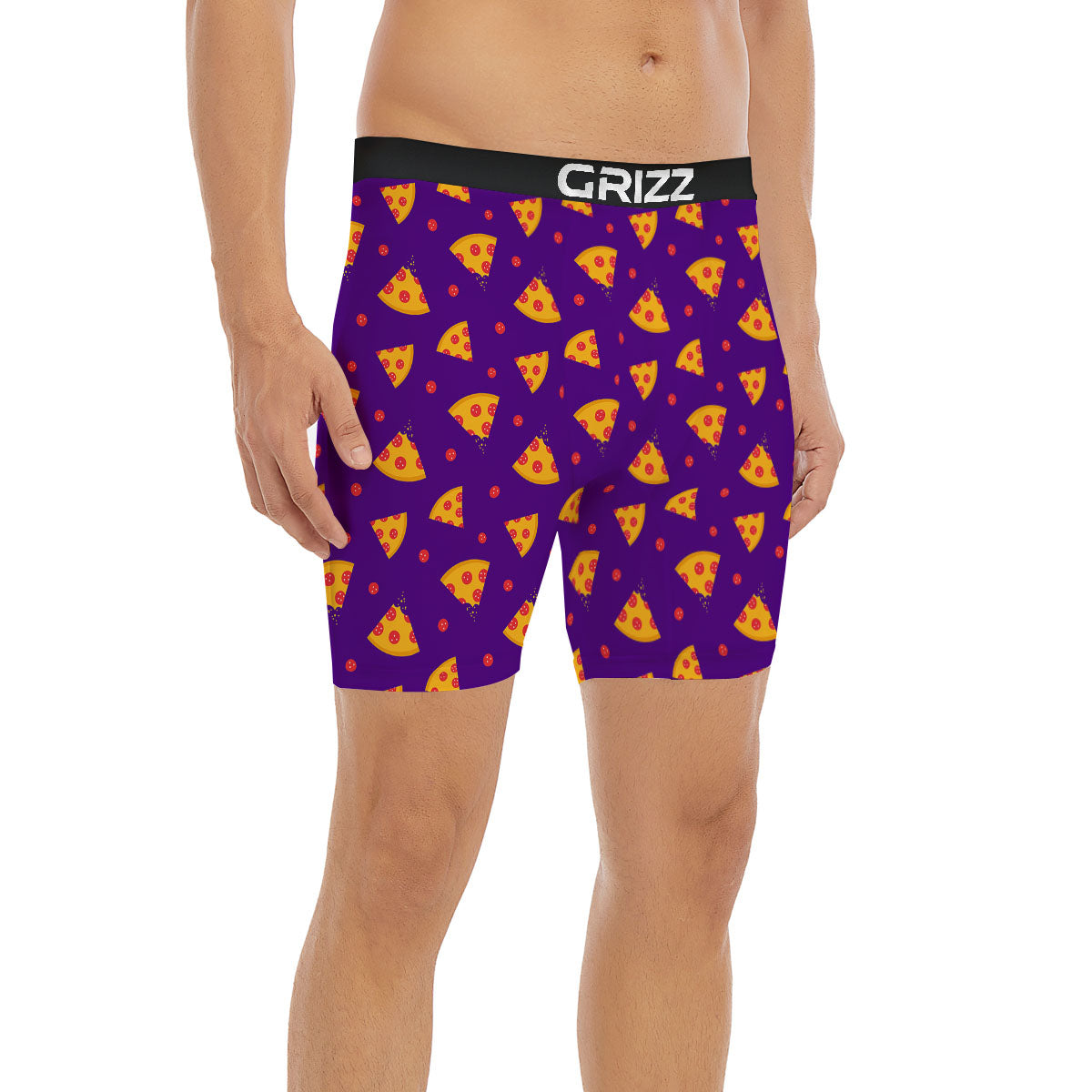 Pizza Purple Print Pattern Boxer Briefs-grizzshop