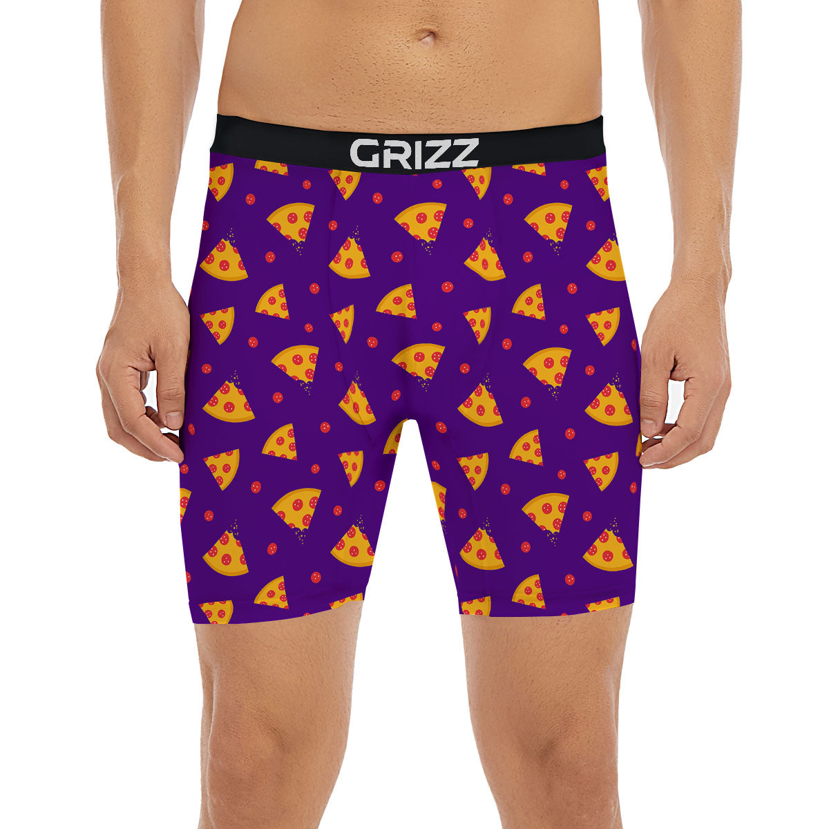 Pizza Purple Print Pattern Boxer Briefs-grizzshop