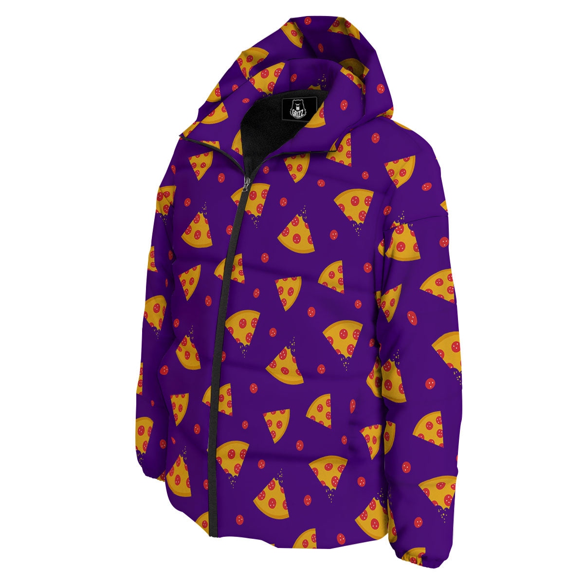 Pizza Purple Print Pattern Down Jacket-grizzshop