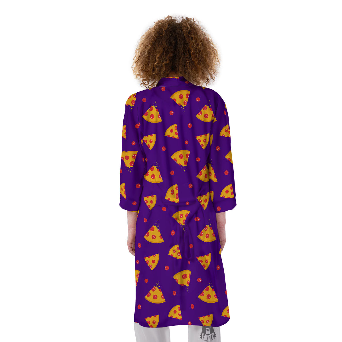 Pizza Purple Print Pattern Kimono-grizzshop