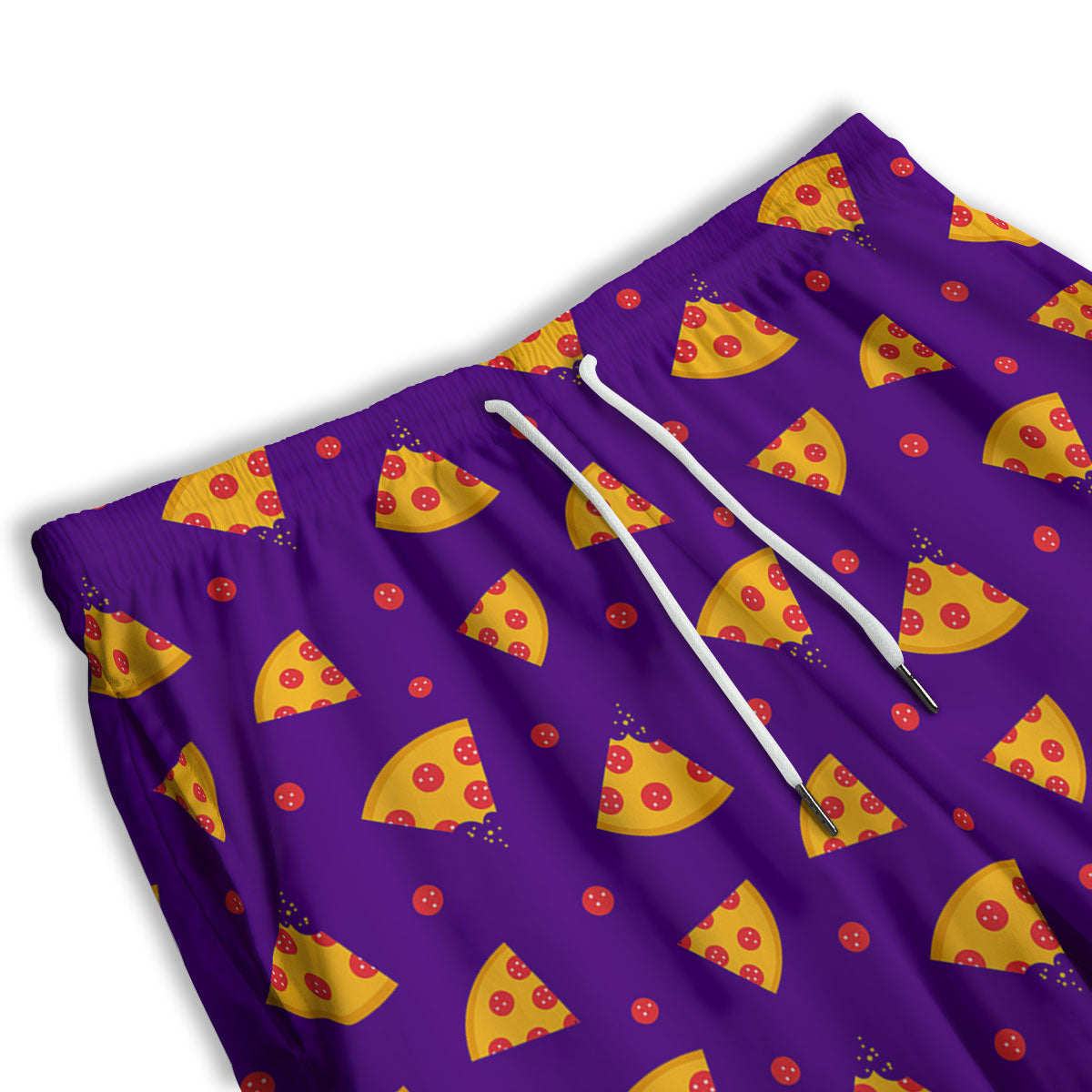 Pizza Purple Print Pattern Men's Athletic Shorts