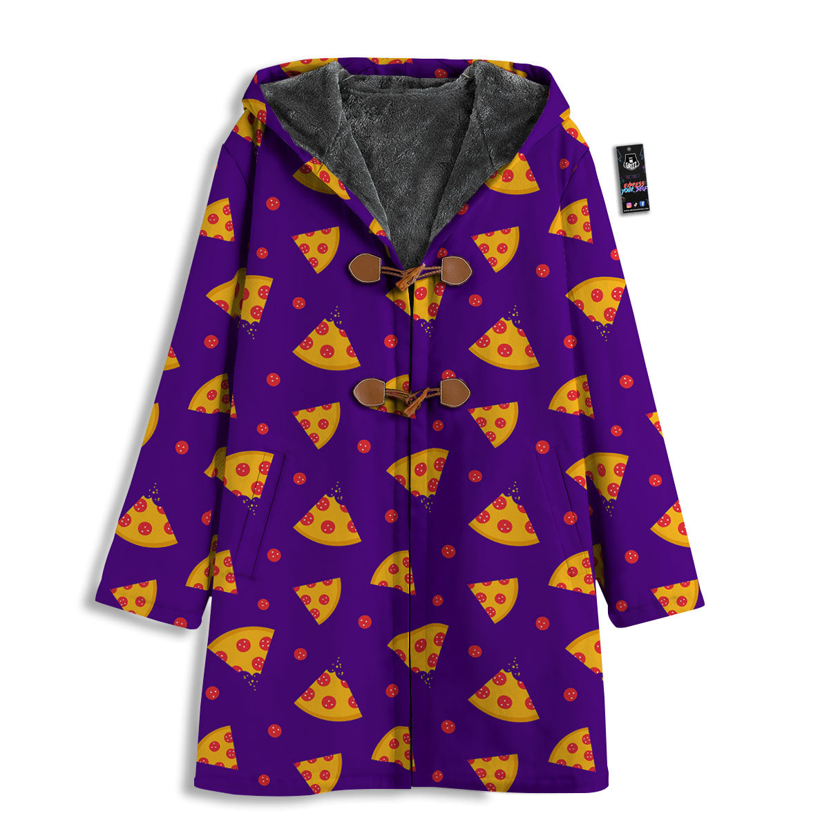 Pizza Purple Print Pattern Men's Windbreaker Jacket-grizzshop