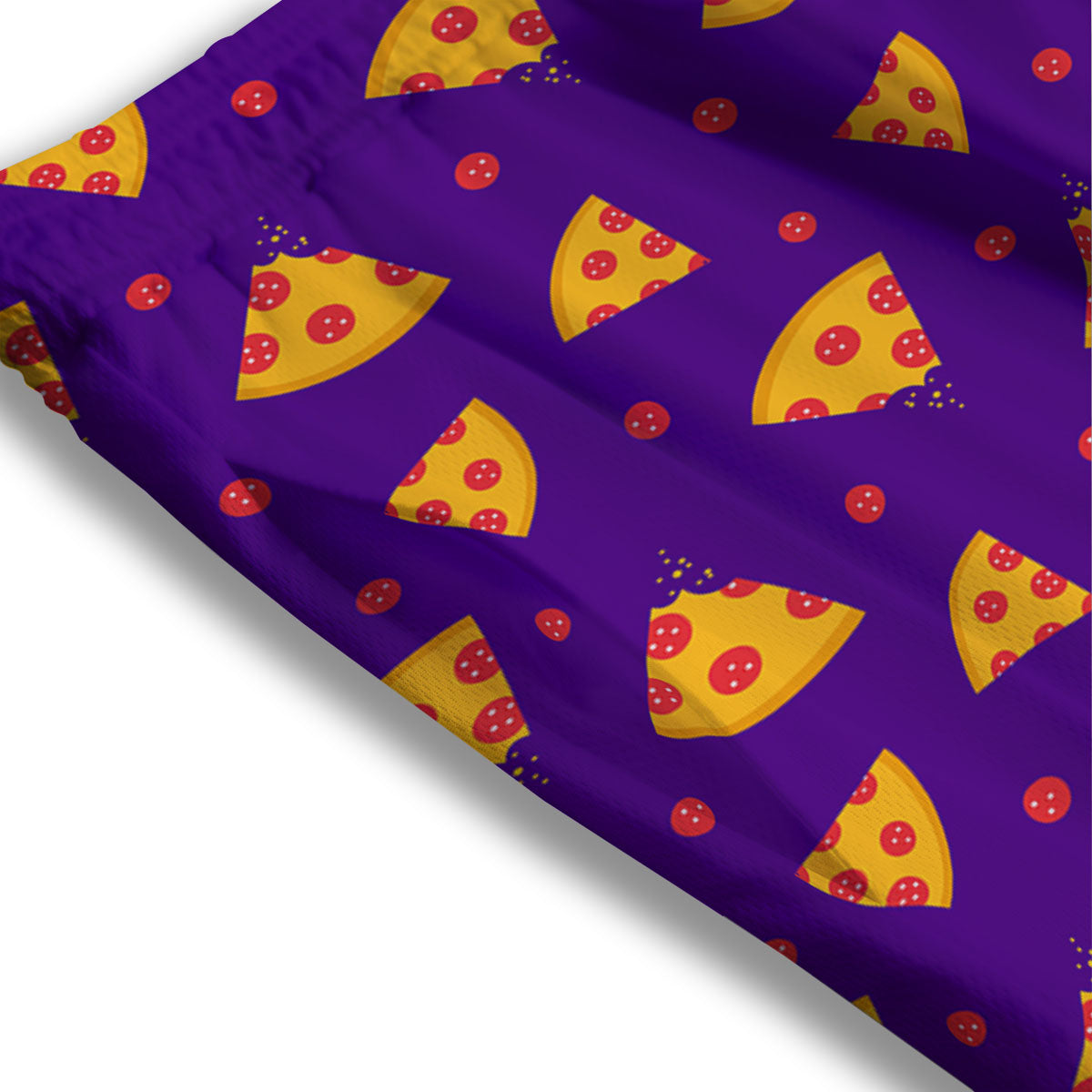 Pizza Purple Print Pattern Mesh Shorts