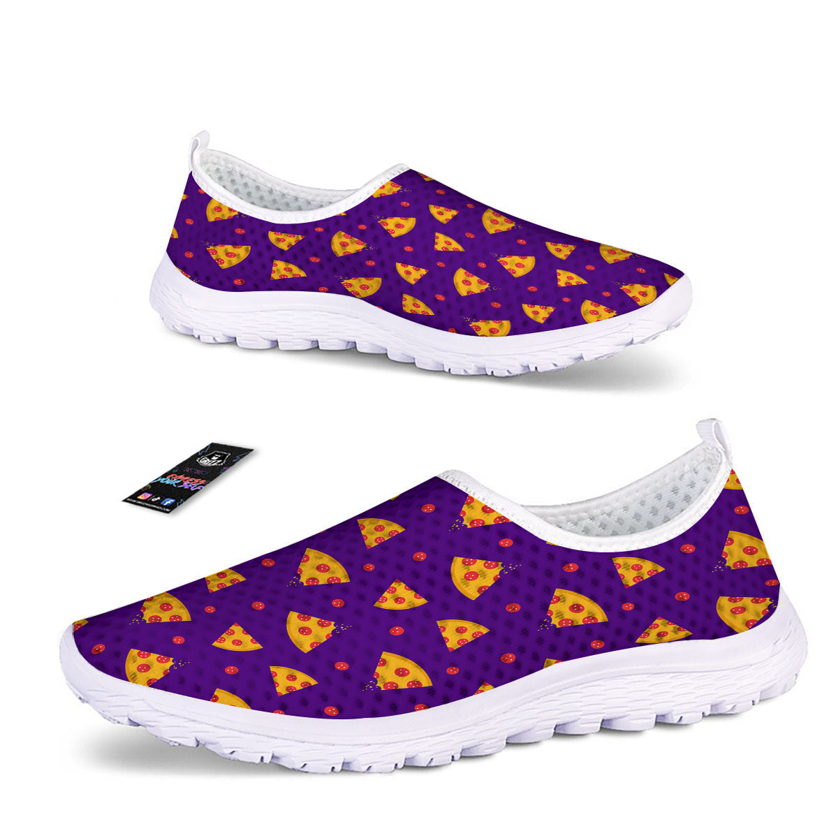 Pizza Purple Print Pattern Nurse Shoes-grizzshop