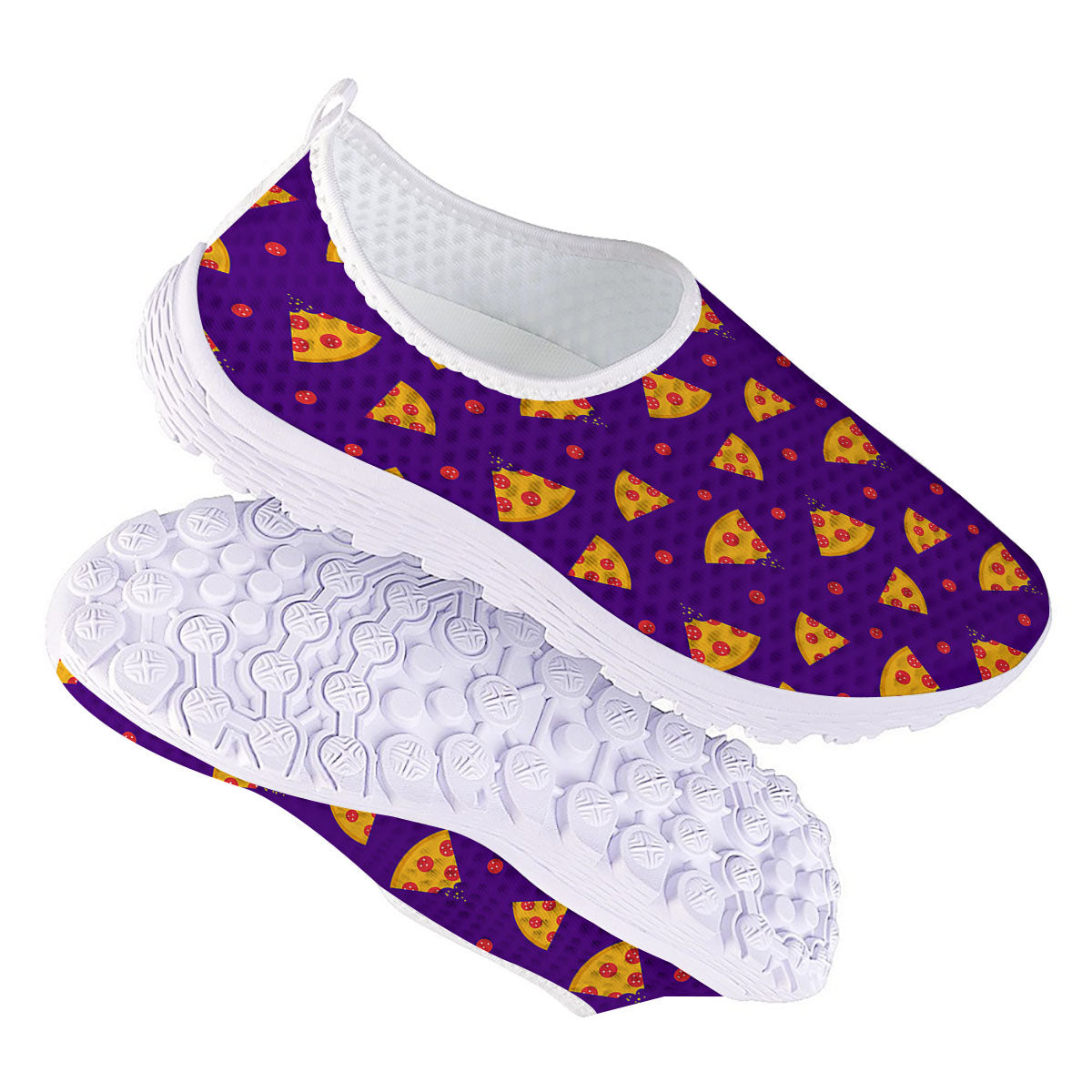 Pizza Purple Print Pattern Nurse Shoes-grizzshop