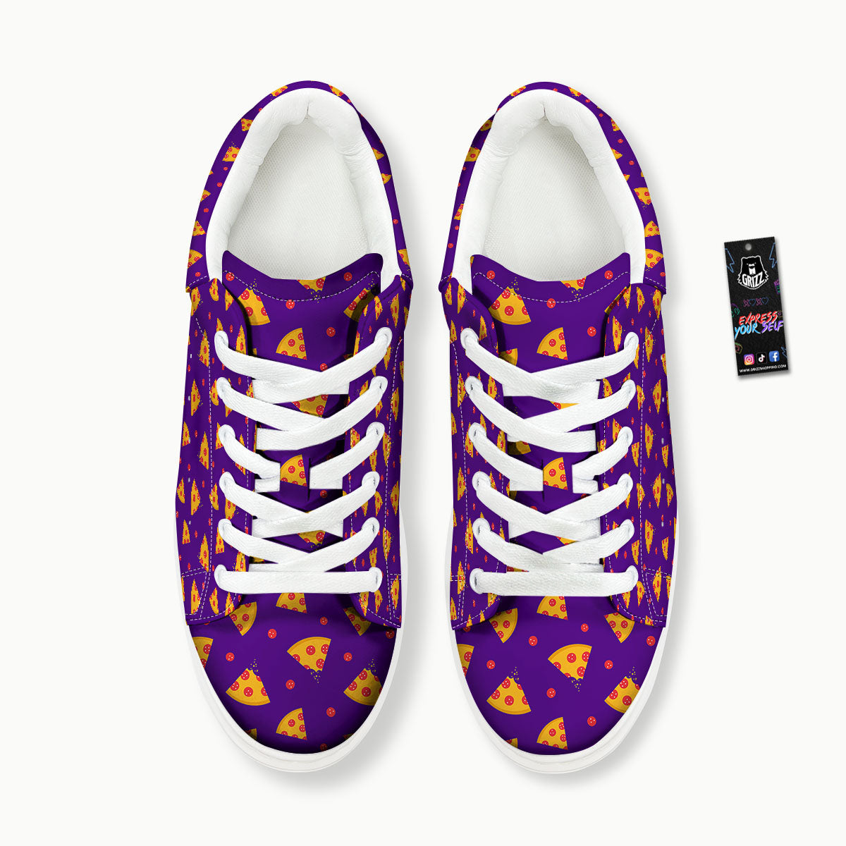 Pizza Purple Print Pattern Platform Shoes-grizzshop