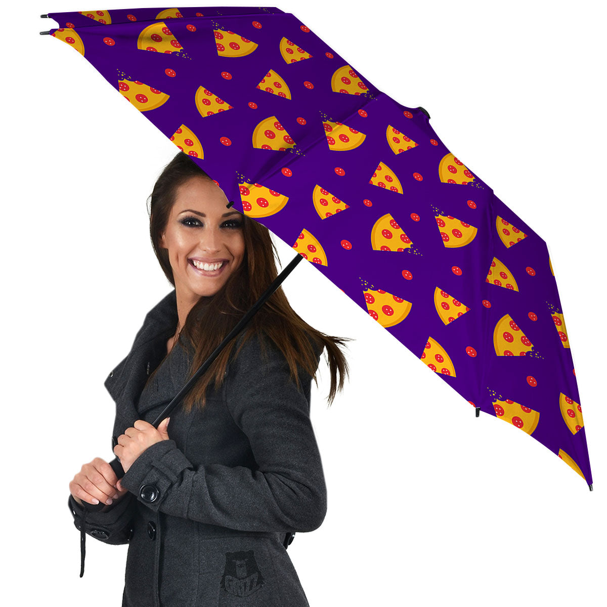 Pizza Purple Print Pattern Umbrella-grizzshop