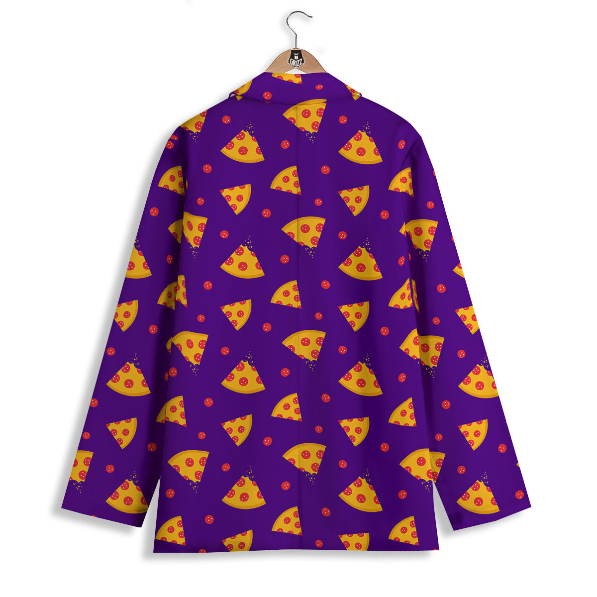 Pizza Purple Print Pattern Women's Blazer-grizzshop