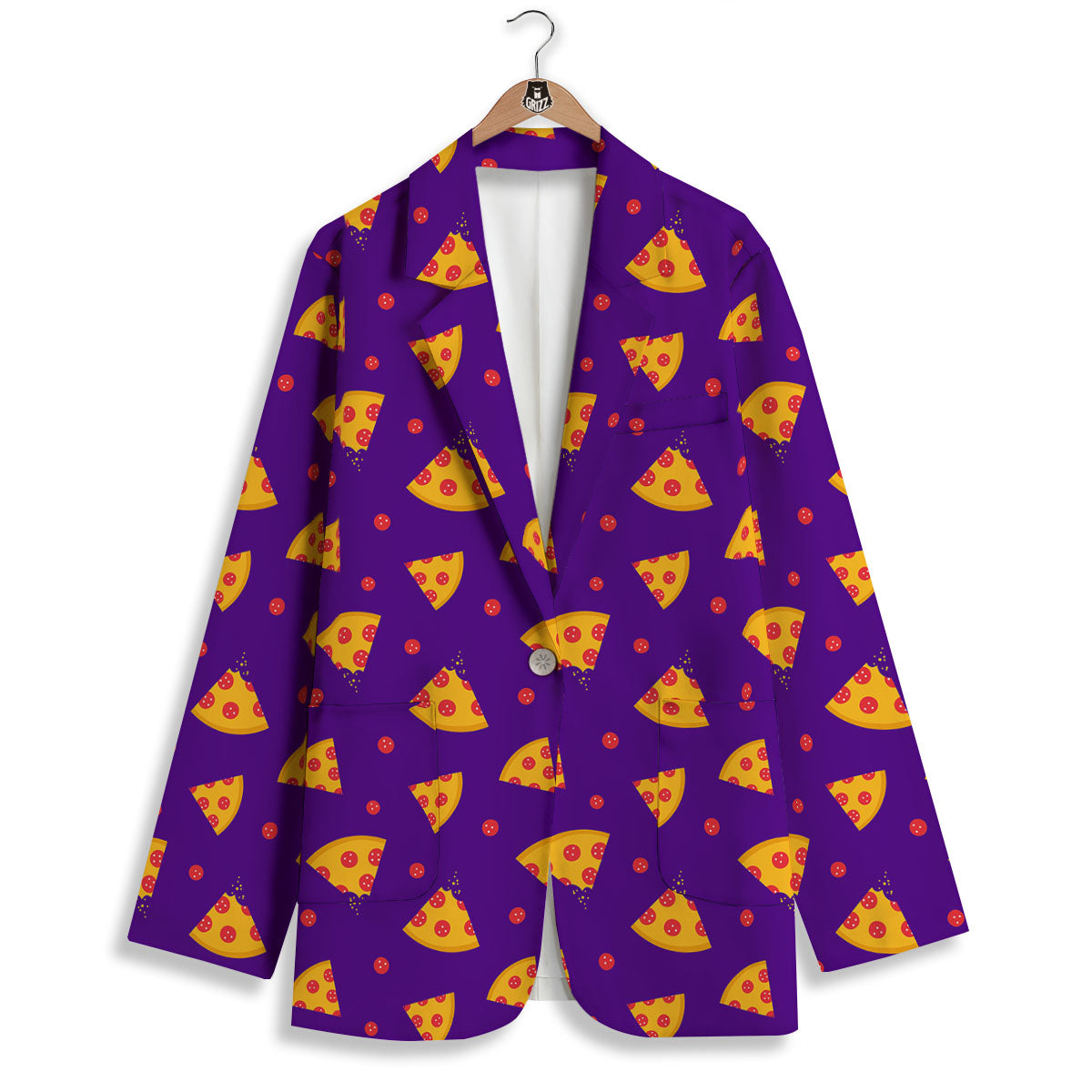 Pizza Purple Print Pattern Women's Blazer-grizzshop