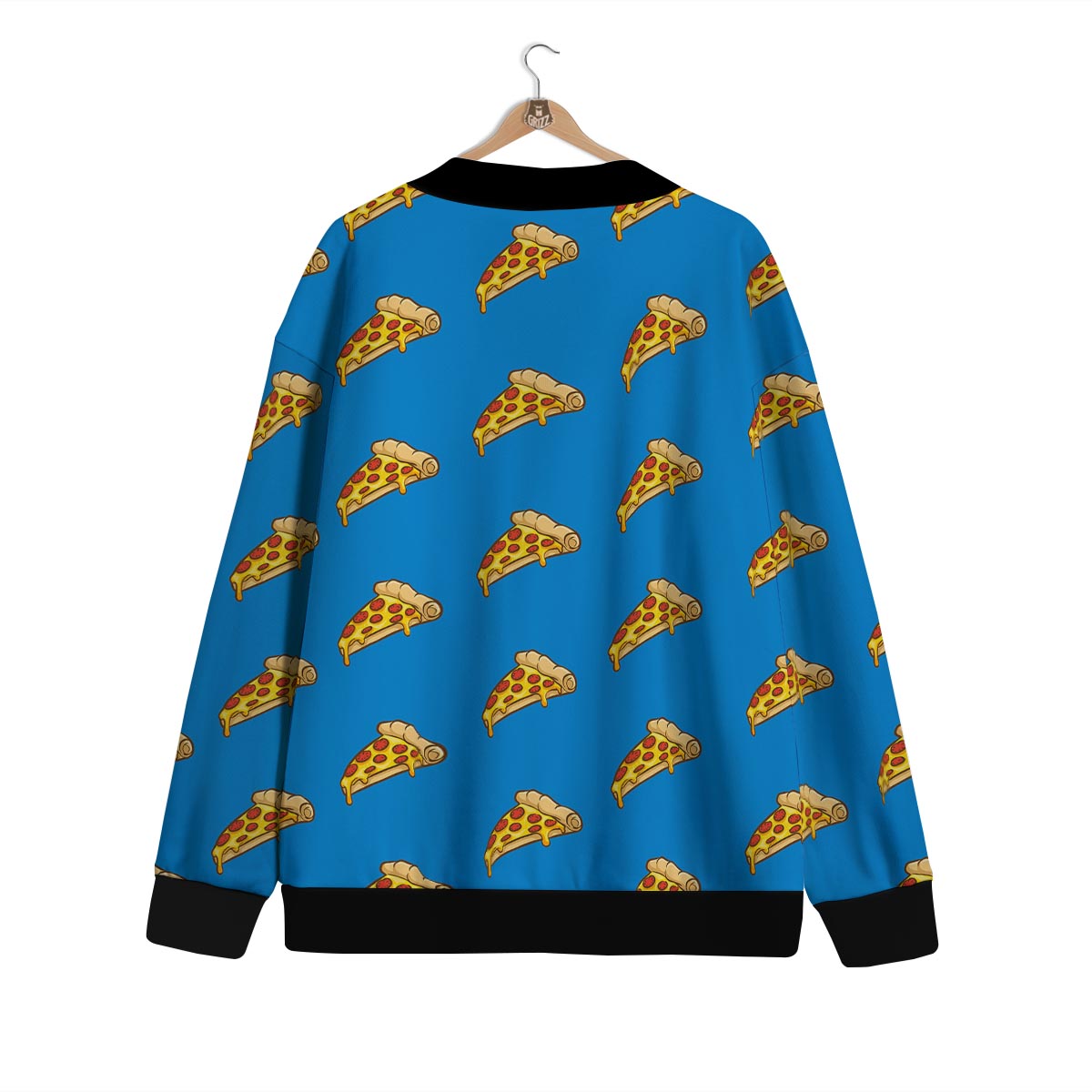 Pizza Teal Print Pattern Cardigan-grizzshop