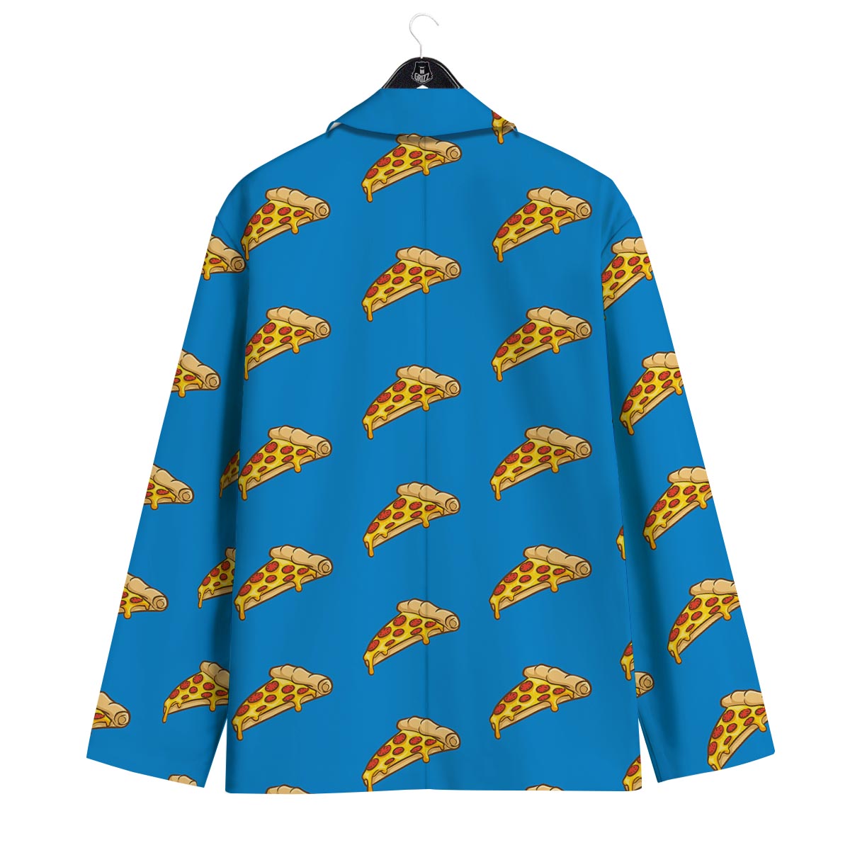 Pizza Teal Print Pattern Men's Sport Coat-grizzshop