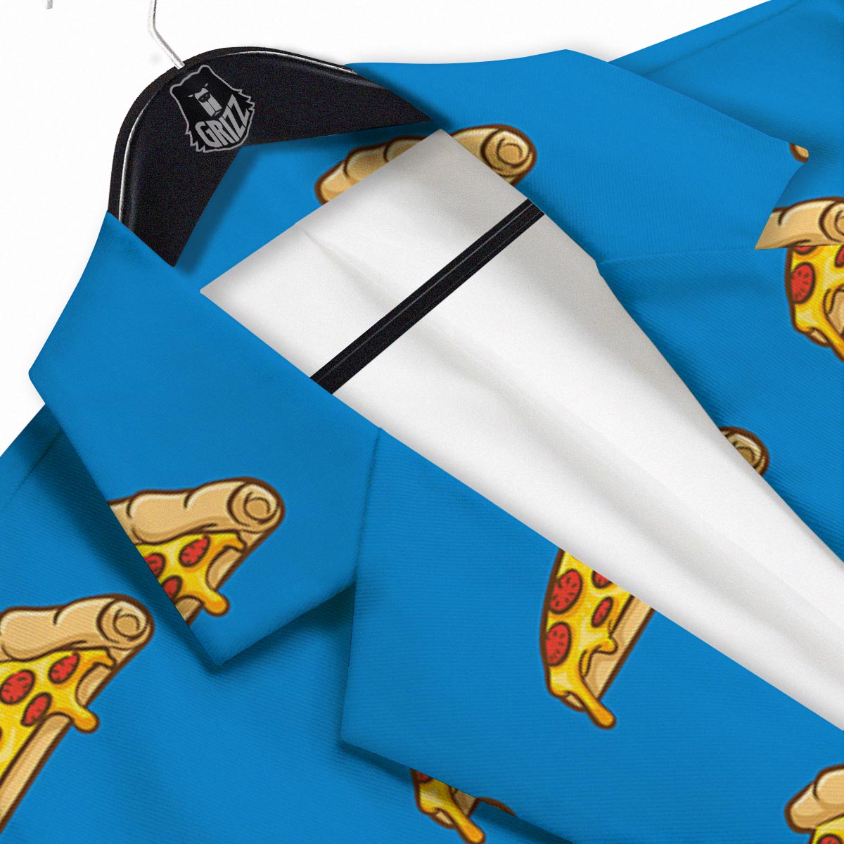 Pizza Teal Print Pattern Men's Sport Coat-grizzshop