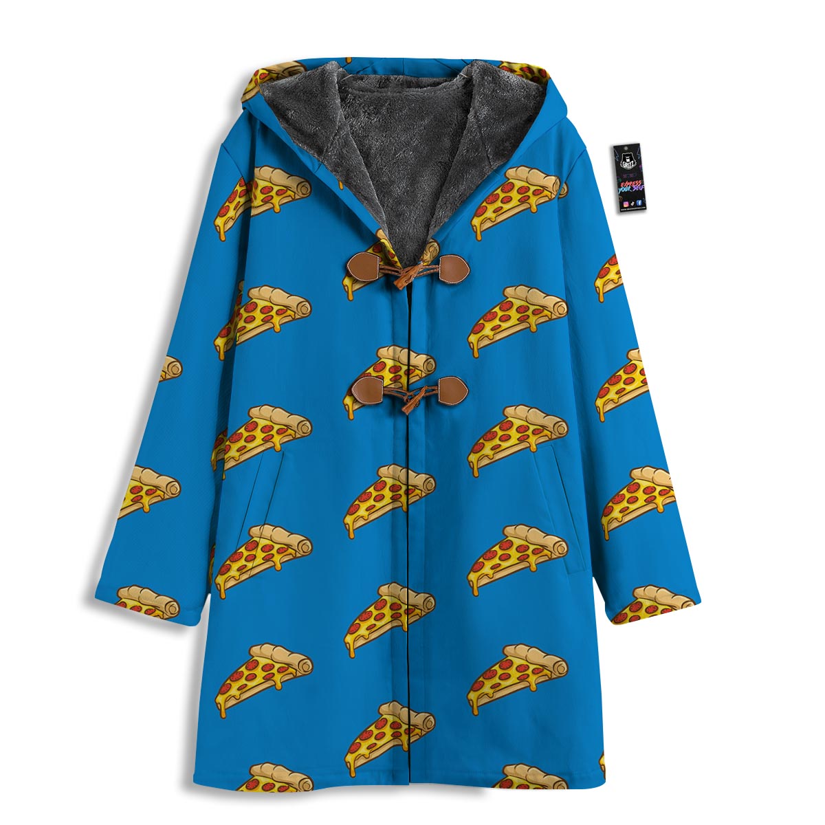 Pizza Teal Print Pattern Men's Windbreaker Jacket-grizzshop