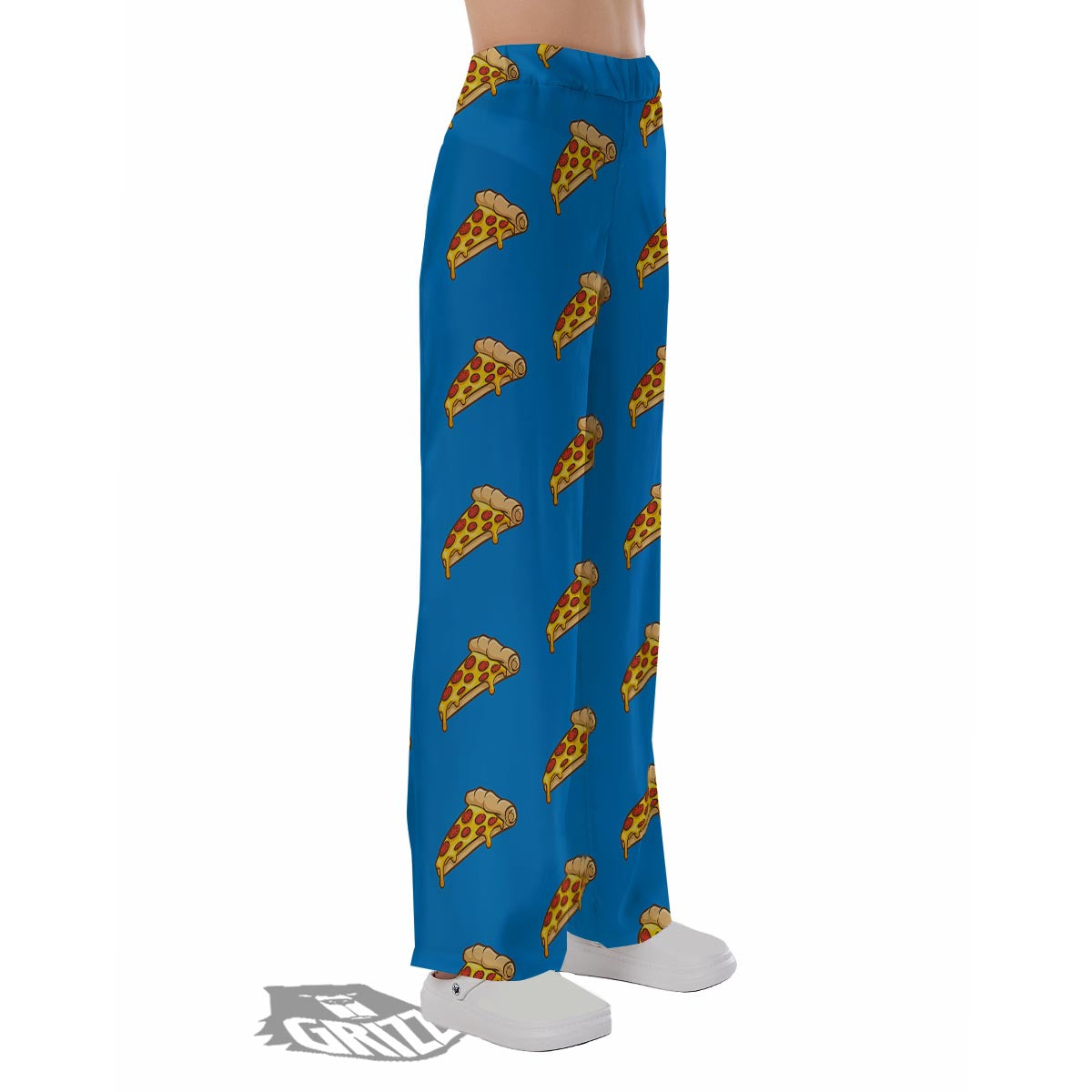 Pizza Teal Print Pattern Pajama Pants-grizzshop