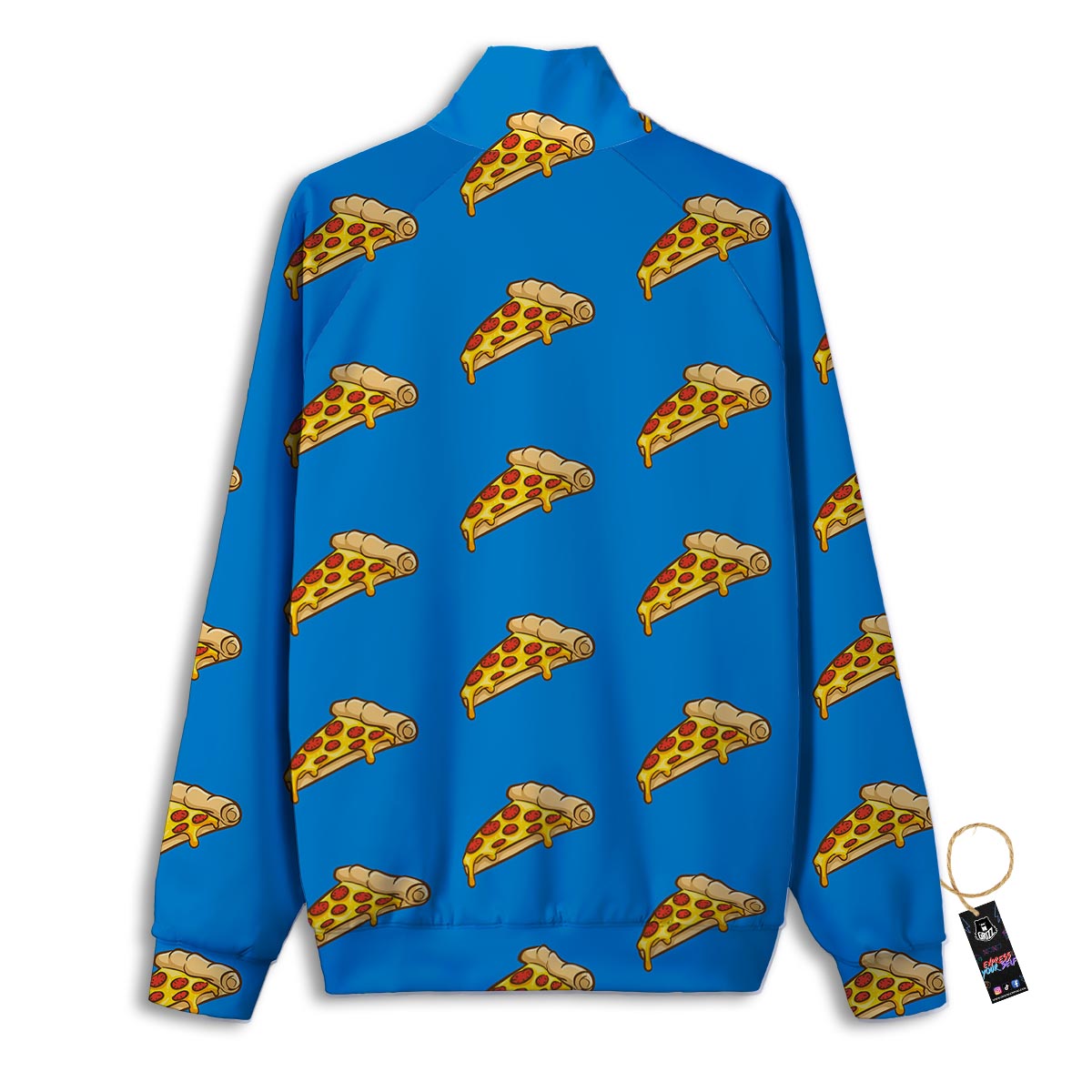 Pizza Teal Print Pattern Track Jacket-grizzshop