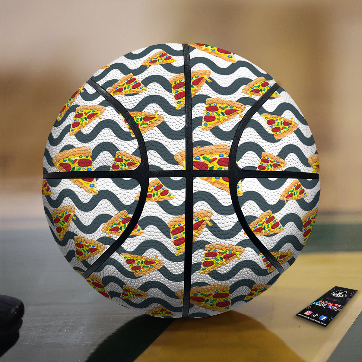 Pizza Zigzag Print Pattern Basketball