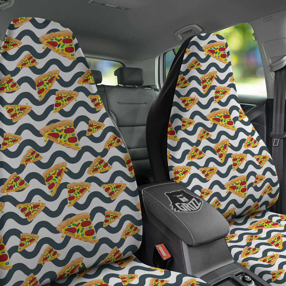 Pizza Zigzag Print Pattern Car Seat Covers-grizzshop