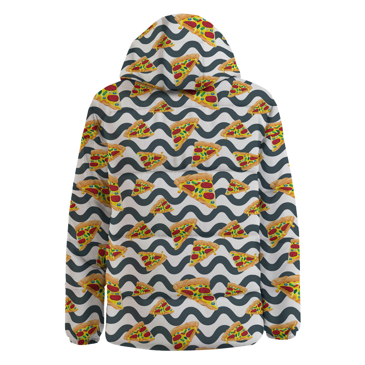 Pizza Zigzag Print Pattern Down Jacket-grizzshop