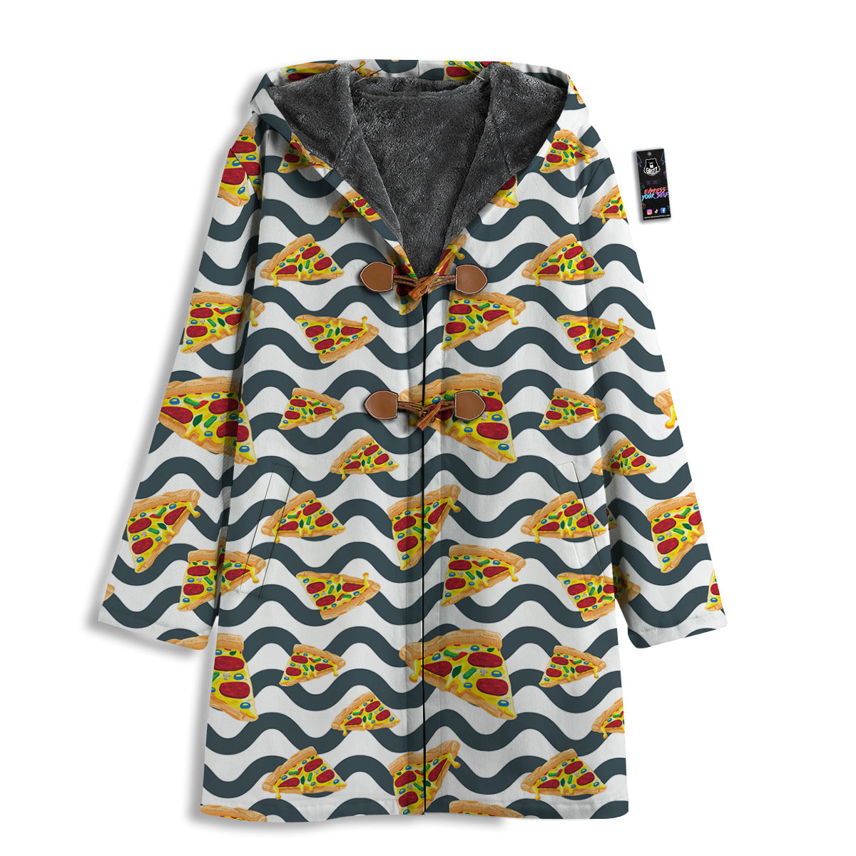 Pizza Zigzag Print Pattern Men's Windbreaker Jacket-grizzshop