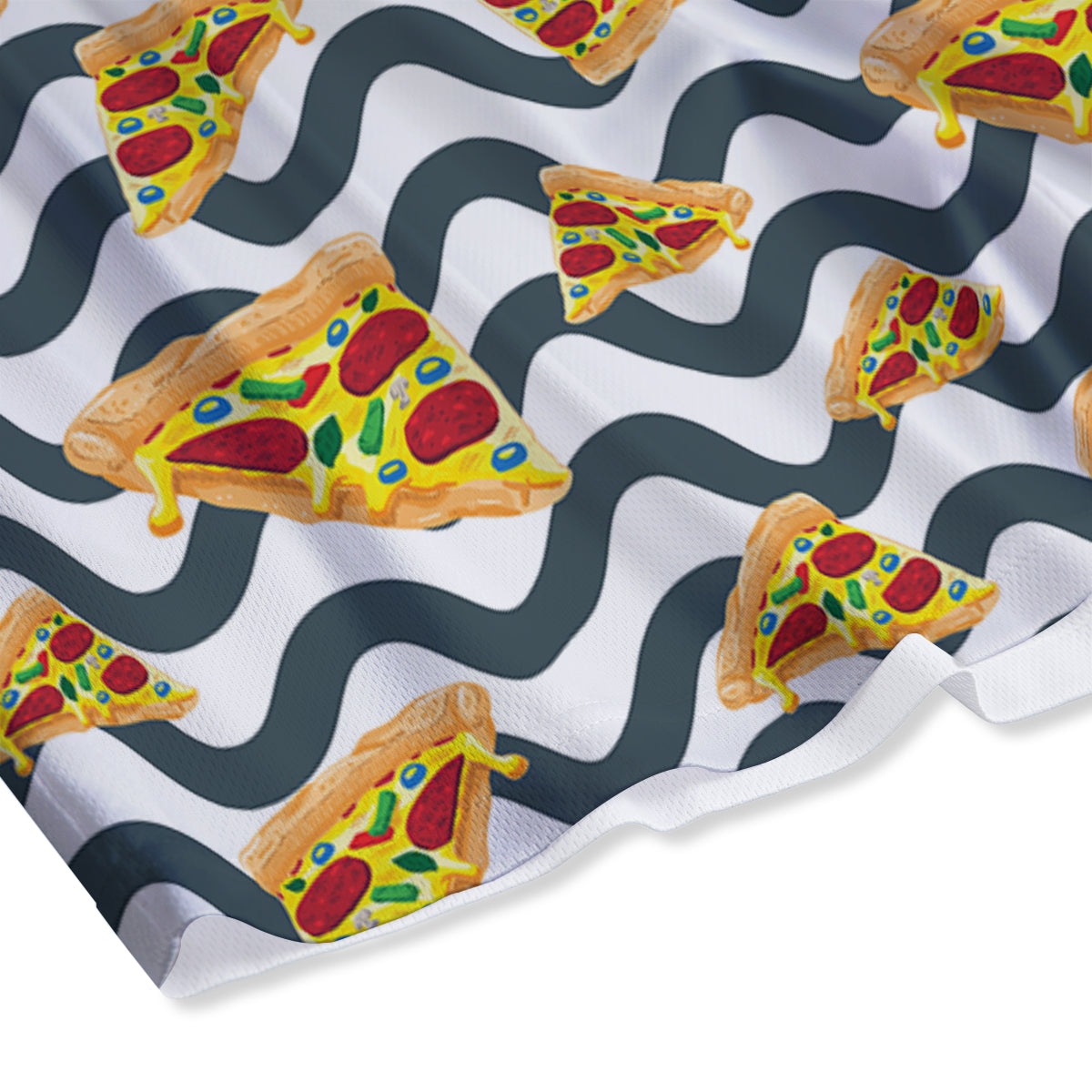 Pizza Zigzag Print Pattern Mesh Shorts
