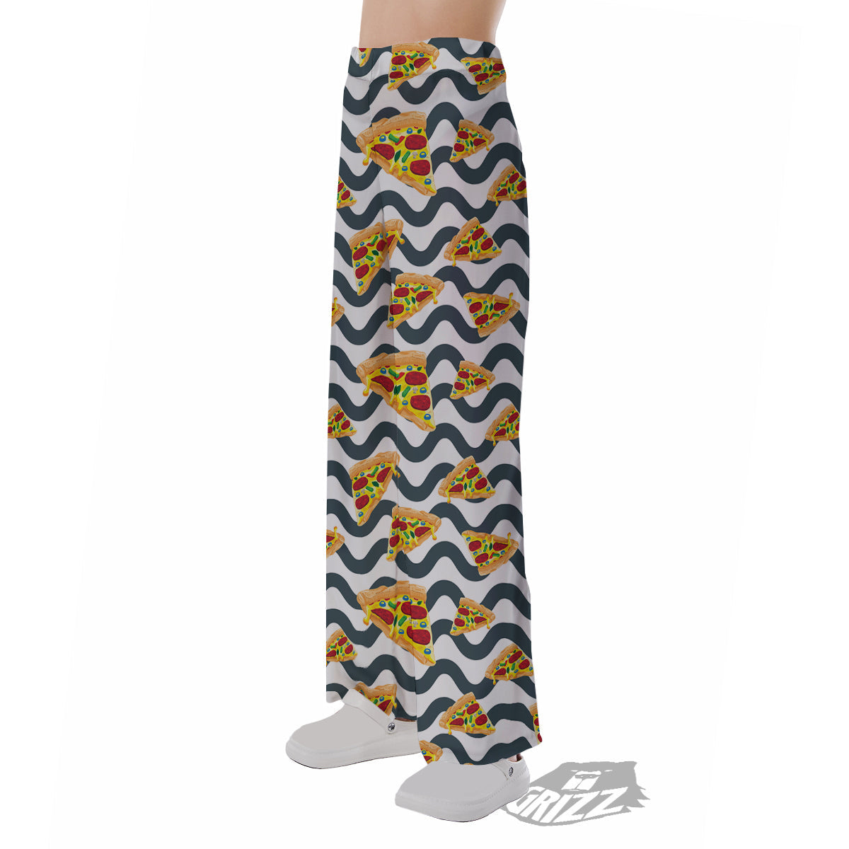 Pizza Zigzag Print Pattern Pajama Pants-grizzshop
