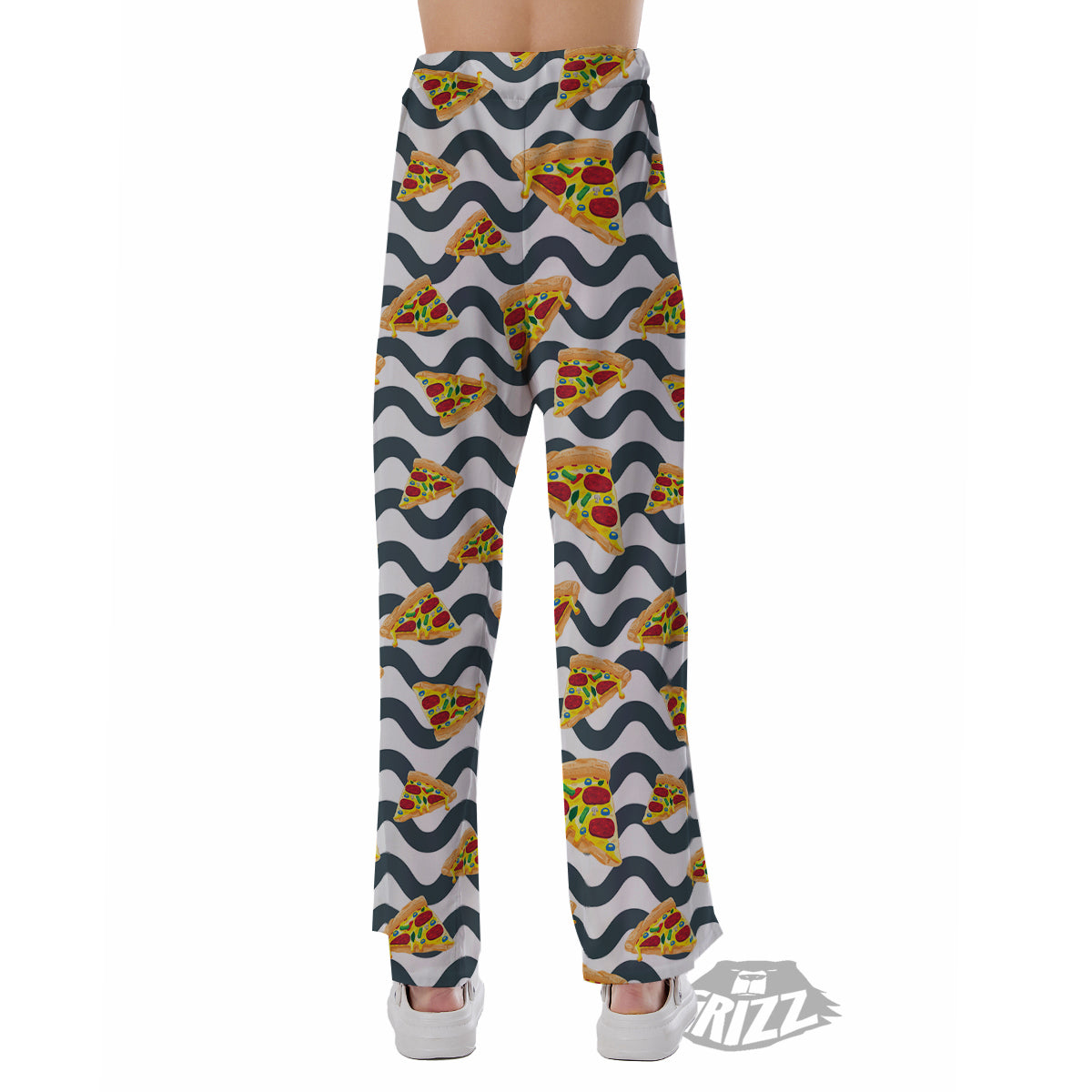 Pizza Zigzag Print Pattern Pajama Pants-grizzshop