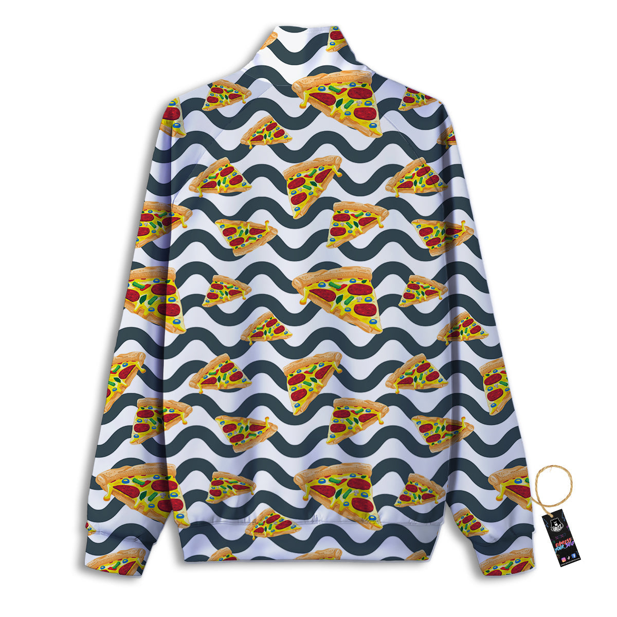 Pizza Zigzag Print Pattern Track Jacket-grizzshop