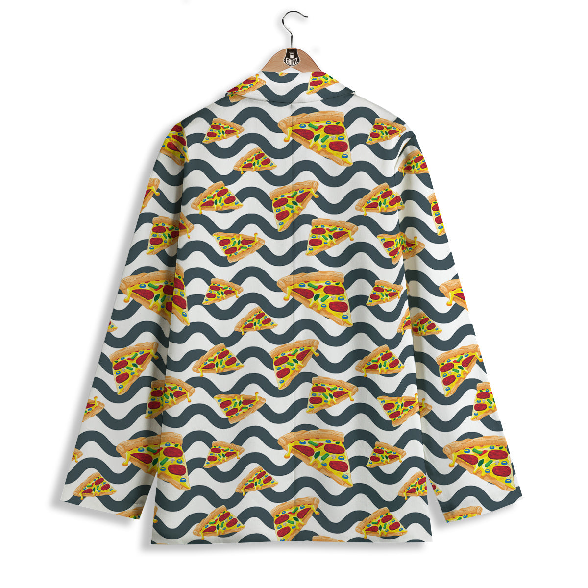 Pizza Zigzag Print Pattern Women's Blazer-grizzshop