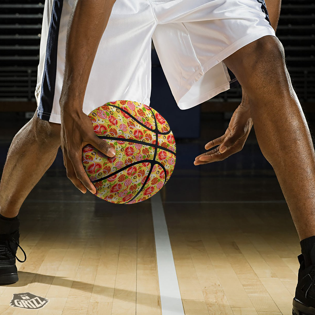 Pizza And Different Ingredients Print Pattern Basketball