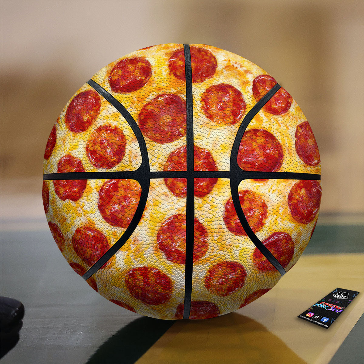 Pizza Pepperoni Print Basketball