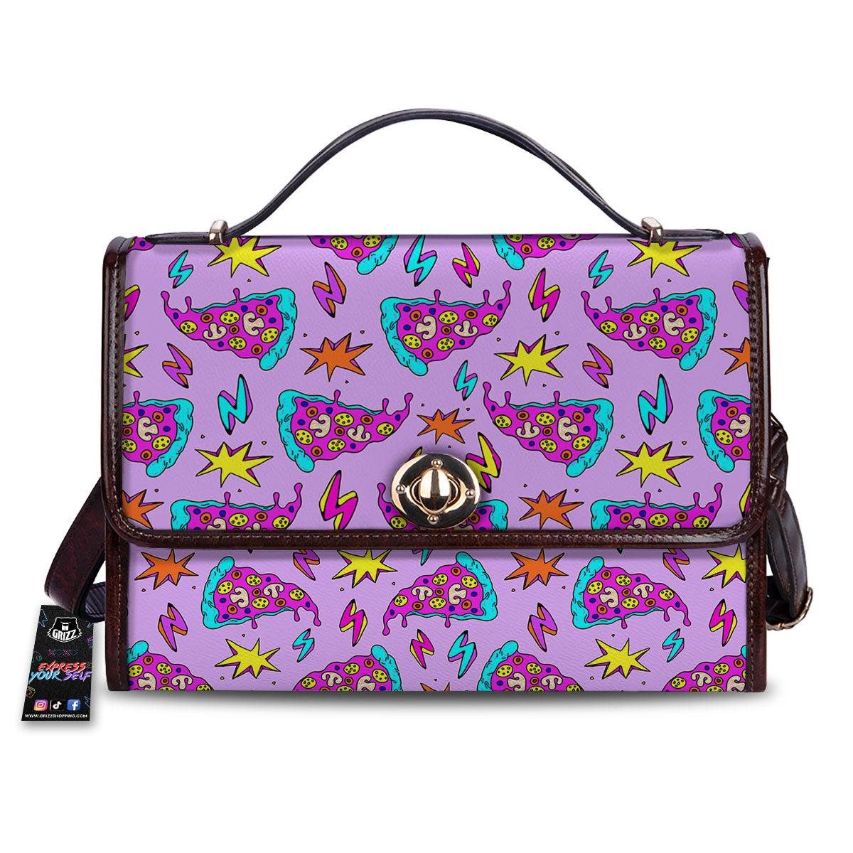 Pizza Psychedelic Print Pattern Women's Satchel Bag