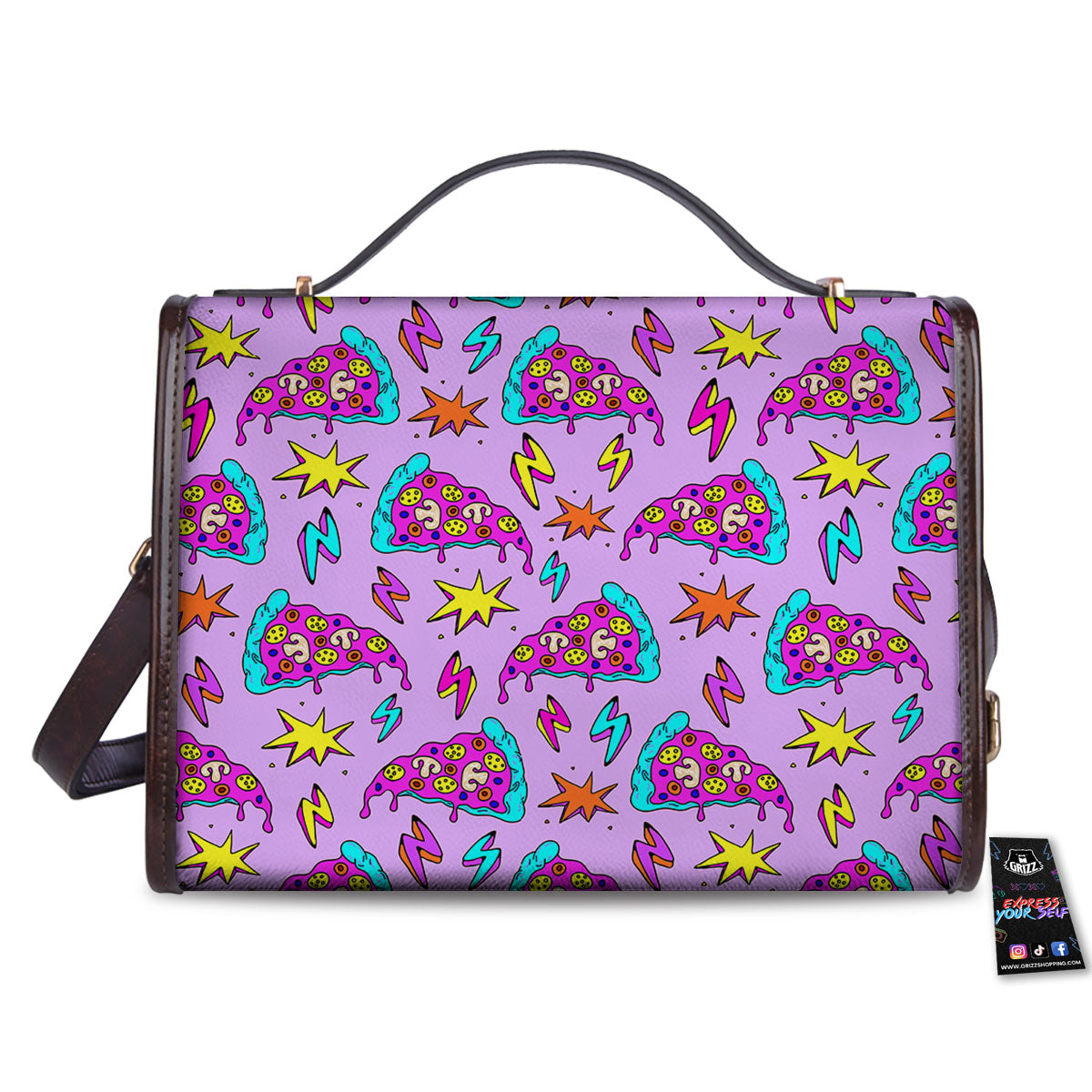 Pizza Psychedelic Print Pattern Women's Satchel Bag
